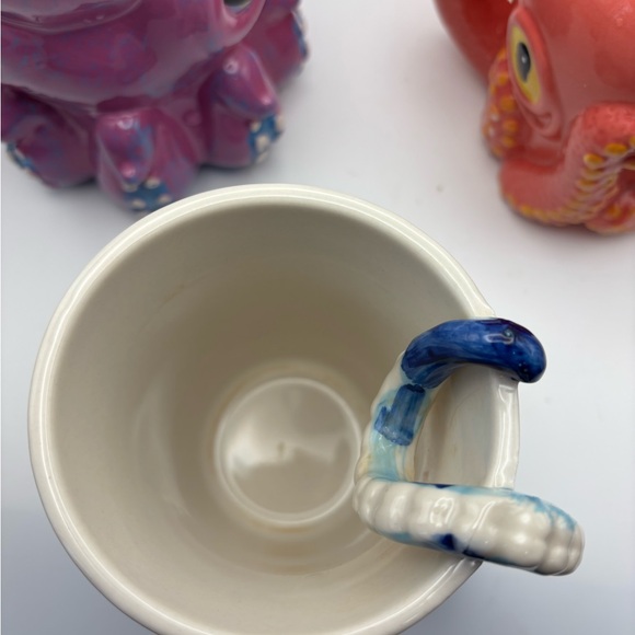 Oceanic Charm Ceramic Mug Trio - Blue, Pink, and Purple - Picture 4 of 16